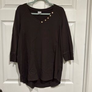 Chicos Zenergy womens v neck top, size 2